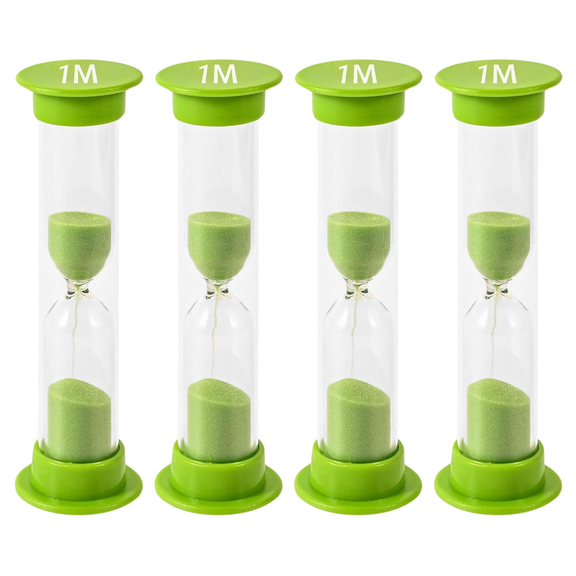 TeacherFav Sand Timer for Kids - 1 Minute Set of 4 Hour Glass - Green Color- Acrylic Covered for Classroom, Home & Kids Room โ image 1
