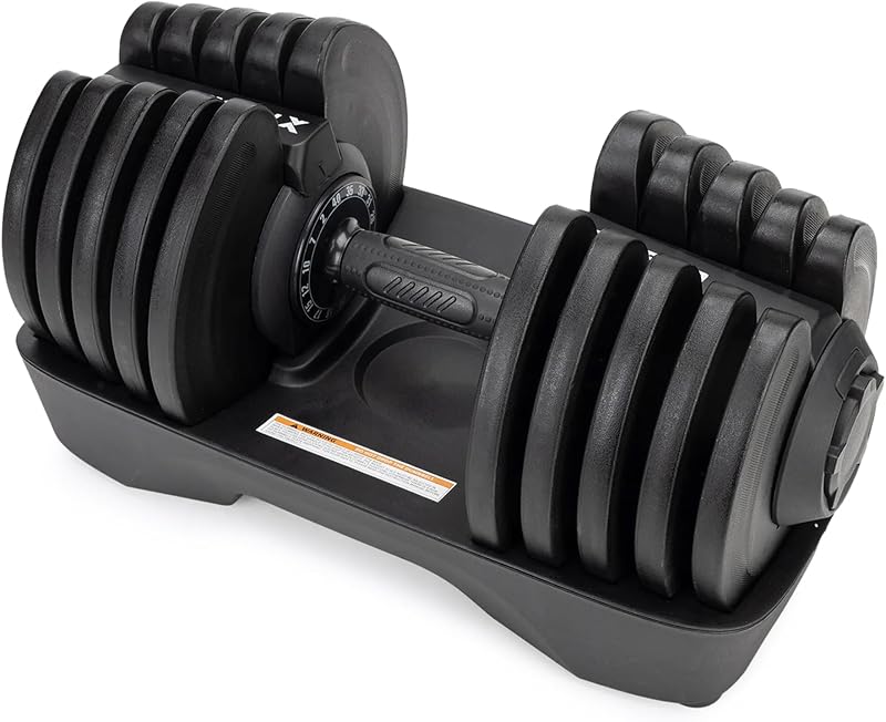 Mancuerna ajustable de 18 kg, regulación del peso con botón giratorio, pesas de hierro para entrenamiento de fuerza, mancuernas ajustables con mango ergonómico antideslizante