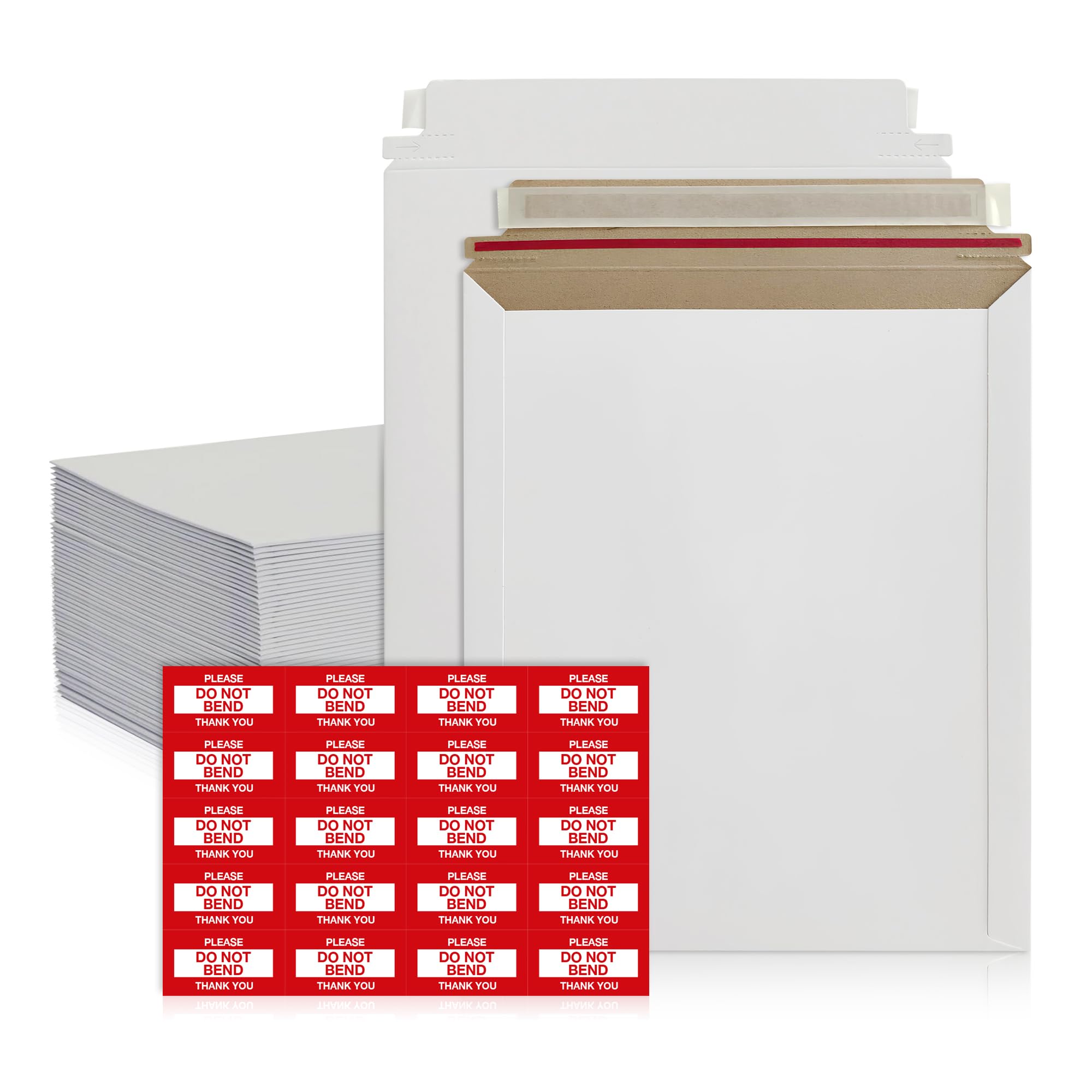 Photo 1 of 100 Pack Rigid Mailers 9x12 inches – Self Adhesive White Photo Mailers Large– Mailing Supplies for Documents, Photos, CDs, Magazines, and Literature