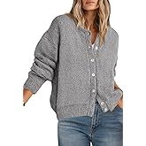 PRETTYGARDEN Long Sleeve Crewneck Button Down Womens Sweaters Spring Open Front Chunky Cardigan Sweaters for Women 2026