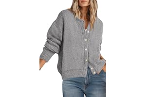 PRETTYGARDEN Long Sleeve Crewneck Button Down Womens Sweaters Fall Open Front Chunky Cardigan Sweaters for Women 2025