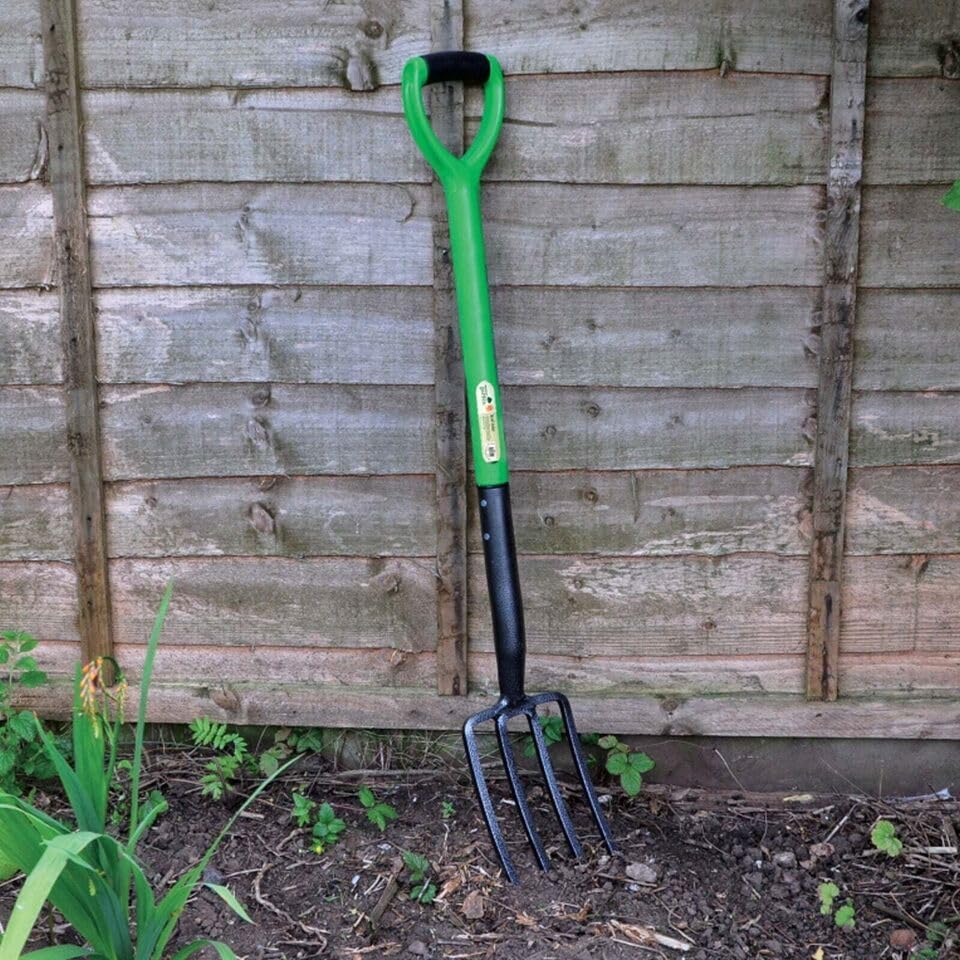 Unibos Garden Border Digging Fork 4 Tooth Carbon Steel Heavy Duty Tool