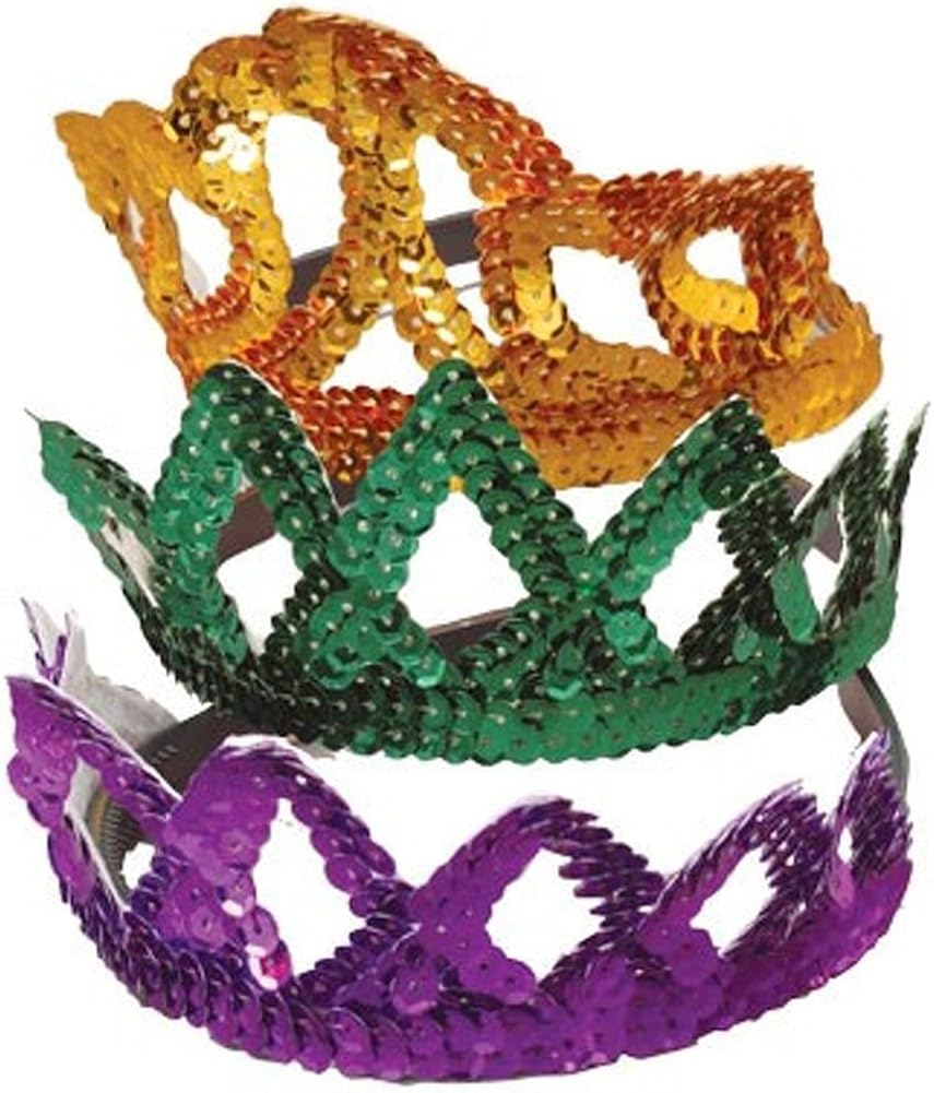 Mardi Gras Sequin Tiara Crowns Set Of Dozen Sequin Tiara Crowns For