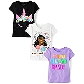 The Children's Place,Girls,School,Learning Short Sleeve Graphic T-Shirts,3 Pack