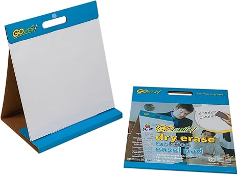 Gowrite Dry Erase Tabletop Non Adhesive Easel Pad With Carrying Handle 16 X 15 Inches White 10 Sheets