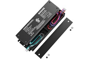 GOOVER 80W Dimmable LED Driver, 12V Dimmable Power Supply, AC to DC Transformer for LED Light, 5-in-1 Dimming: ELV/MLV/TRIAC/0-10V/1-10V/10V PWM/Potentiometer, Waterproof IP67 and UL Listed,Class 2
