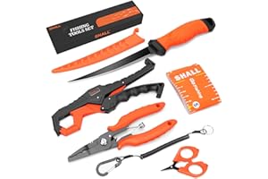 SHALL Fishing Tool Kit, Corrosion Resistant Fishing Gear and Equipment - Fishing Pliers, Fillet Knife, Fishing Scissors, Fish