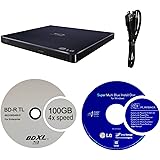 LG 6x WP50NB40 Ultra Slim Portable Blu-ray Burner Bundle with 100GB BDXL Disc and Cyberlink Burning Software
