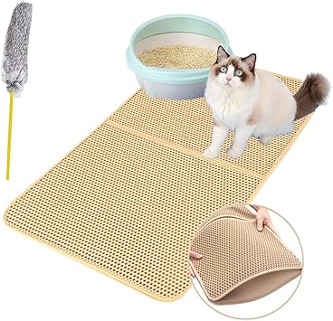 Authda Tapis Litiere Chat Grande Taille Double Couche En Tapis Litiere Nid D Abeille Tapis Litiere Lavable Pour Bac A Litiere Litiere Pour Chats Amazon Fr Animalerie