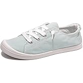 Womens Slip On Shoes, Comfort Canvas Sneakers with Low Top, Casual Fashion Shoes for Women Walking with Non Slip Rubber Outsole