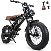 Electric Bike for Adults &mdash; 750W Peak Motor ,48V15Ah Removable Battery Ebike | 50 Miles PAS Range ，16 Inch Fat Tire 20MPH Errand , 330Lbs Load Capacity ,Full Suspension,TUV UL2849 , Daily Ccommuting
