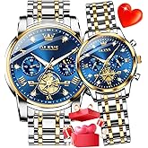 OLEVS Couple Watch His and Her Set Matching Watch Mens Womens Diamond Romantic Valentine’s Day
