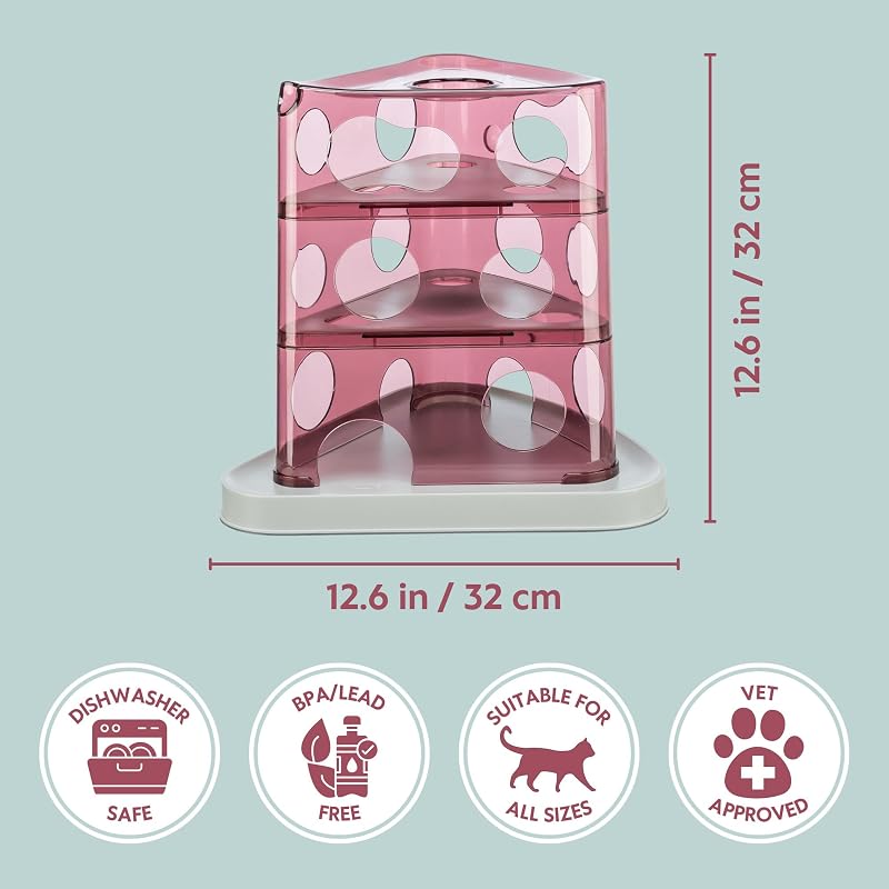 Juguete Interactivo para Gatos de Torre de Queso, Juguetes de enriquecimiento para Gatos de Interior, Rompecabezas Interactivo y estimulación Mental