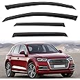 PLDDE 4pcs Out-Channel Smoke Tint Rain Guard compatible with 2009-2017 Audi Q5/SQ5 8R Tape-On Vent Deflector Window Visors Car Accessories