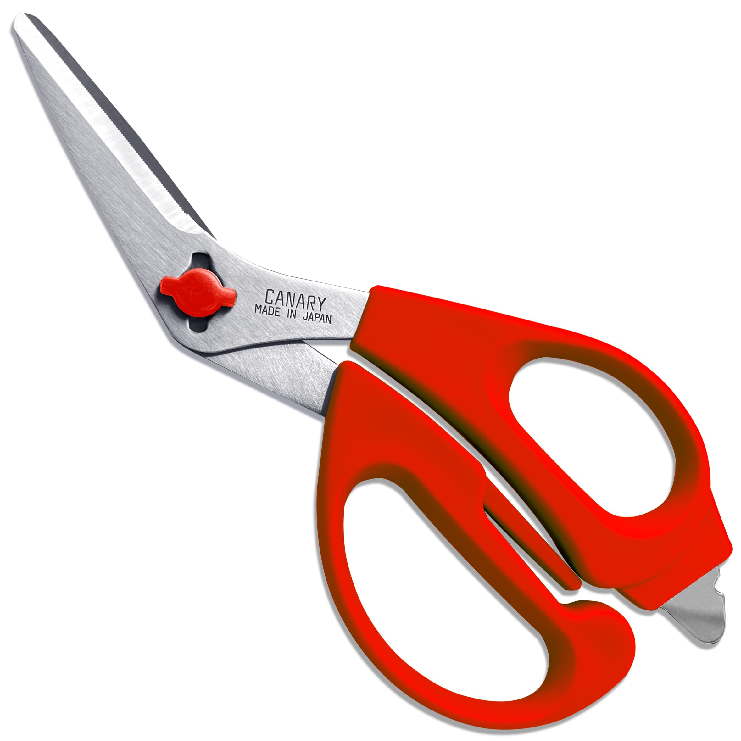 CANARY Japanese Kitchen Scissors Heavy Duty Come Apart Blade, Dishwasher Safe All Purpose Detachable Kitchen Shears, Made in Japan, Rust Proof Japanese Stainless Steel, Red