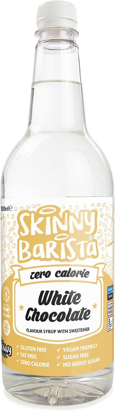 The Skinny Food Co White Chocolate Coffee Syrup Sugar Free 1L Vegan
