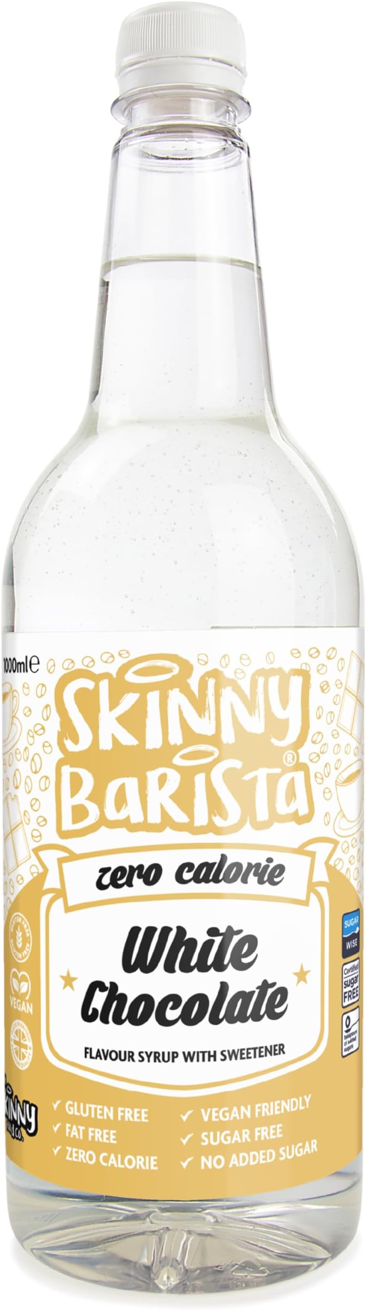 The Skinny Food Co White Chocolate Coffee Syrup Sugar Free 1L Vegan
