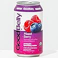 GoodBelly Organic Mixed Berry Prebiotic Flavored Sparkling Water| Refreshing Sparkling Water with Real Fruit Juice | No Added Sugar, Low Calorie | 12oz Cans - Pack of 4