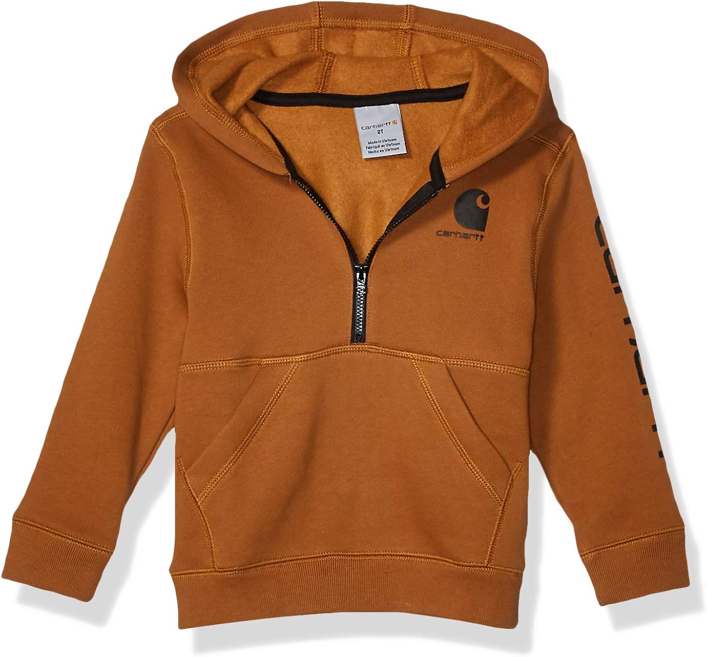 Carhartt Boys' Toddler Hooded Half Zip Sweatshirt Clothing