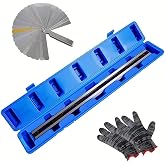 24 Inch Machinist Precision Straight Edge for Cylinder Heads and Blocks | Hardened Steel Engine Straightedge with Feeler Gauge, Gloves and Storage Case for Checking Flatness and Warpage