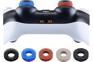 PlayVital 5 Pairs Aim Assist Target Motion Control Precision Rings for PS5, for PS4, Xbox Series X/S, Xbox One, Xbox 360, Switch Pro Controller - 5 Colors 3 Different Strength