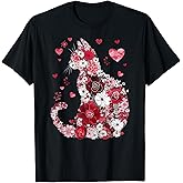 Happy Meowentine's Day Funny Girls Cat Valentines Day Women T-Shirt