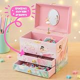 Giggle & Honey Musical Ballerina Jewellery Box Pink for Girls 17.1 x 13.3 x view 6