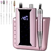 Professional Brushless Nail Drill, AZ GOGO 85W Cordless Electric Nail File 40000RPM Rechargeable Portable Nail Drill Machine for Gel/Acrylic Nails Salon Level （Rose Gold