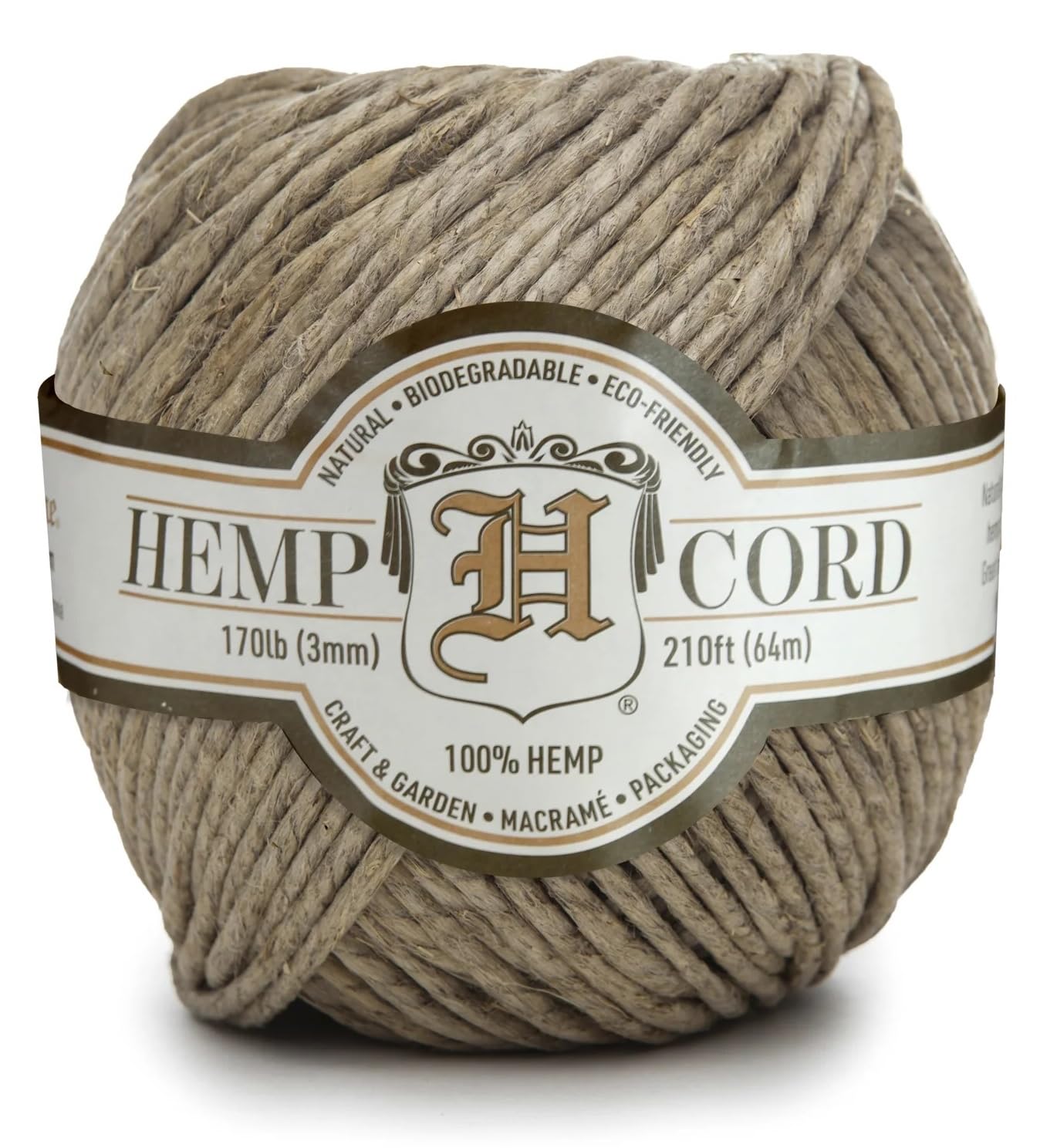 Hemptique Hemp Ball 170lb Strength Natural, one Size