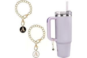 JEBEALUO 2Pcs Letter Charm Accessories for Stanley Cup, Handle Charm for Stanley Tumbler, Stanley Cup Accessories 40 Oz