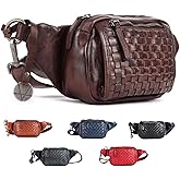 Vilenca Holland Genuine Leather Waist Bag Unisex, Waist Bag for Travel Trendy Casual Travelling Essentials Kept Bag Stylish, Durable, and Secure Travel Companion(VL-094-BROWN)
