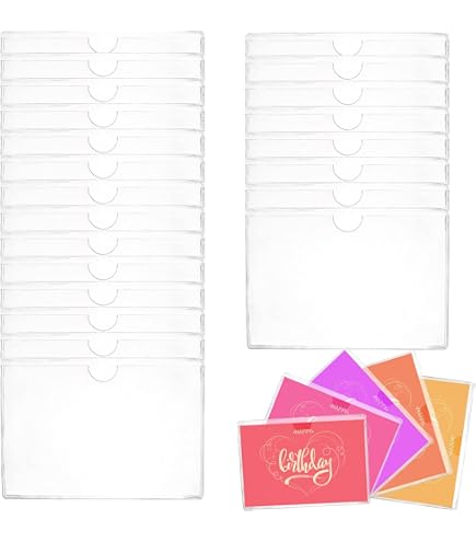 StoreSMART 3x5 Non-Adhesive Vinyl Pockets - 10 Pack Clear Plastic Sleeves  For Index Cards Index Card Holders
