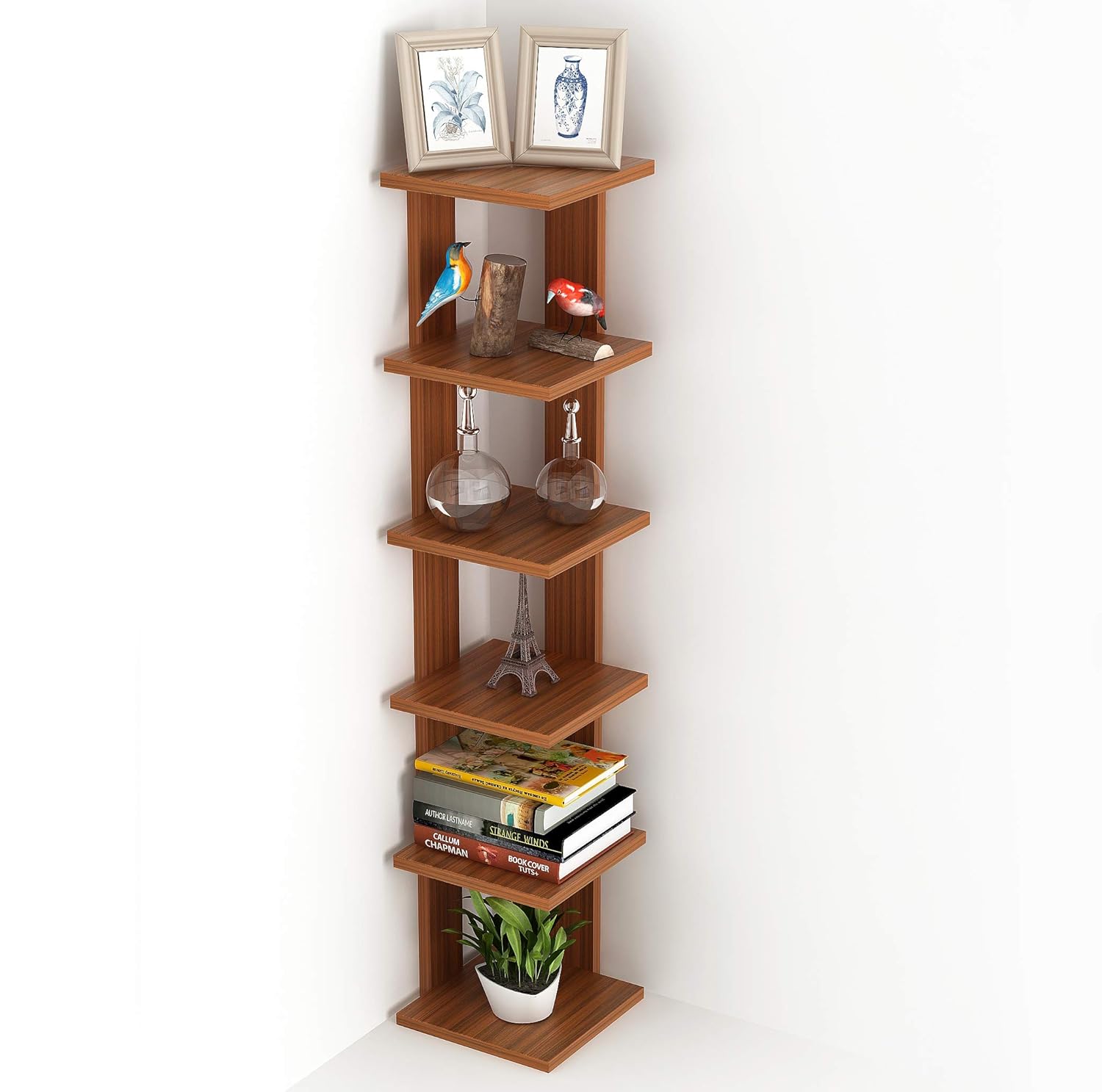 Wudville Braine Floor Standing Wall Corner Shelf Display Rack