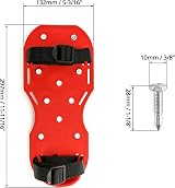 QWORK Gunite Spiked Shoes 1 Pair Lawn Aerator Shoes 1 inch Short Spikes Red view 2