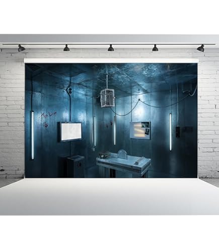 BELECO 8x6ft Fabric Creepy Hospital Backdrop Gloomy Insane Asylum Corridor Horror Abandoned Hospital Background Halloween Hospital Party Decorations Banner Photoshoot Studio Props