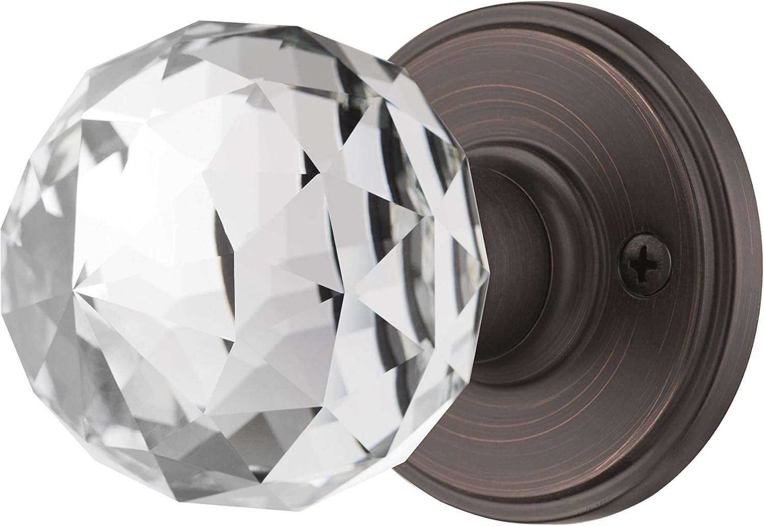 Décor Living, AMG, and Enchante Accessories Faceted Crystal Door Knobs, Passage Function for Hall and Closet, Iris Collection