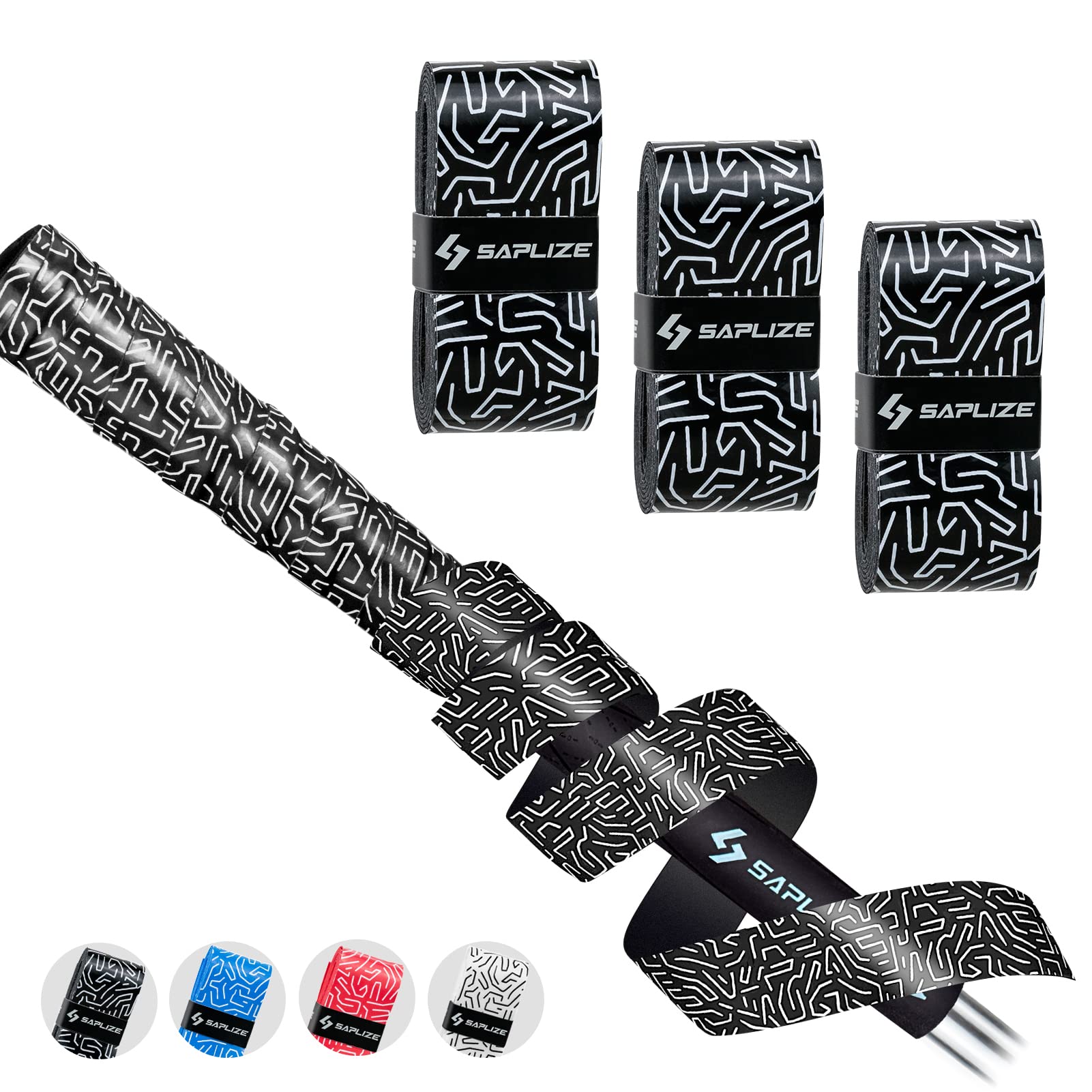 SAPLIZE Golf Grip Wrapping Tapes, 3-Pack Tacky PU Overgrip Tapes, New Regripping Solution for Golf Club Grips, Black