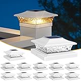 APONUO Deck Post Lights Solar Powered 12