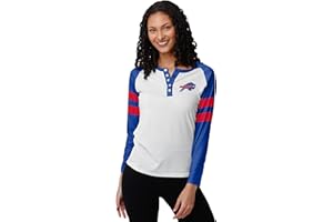 FOCO Women's NFL Team Logo Ladies Fashion Shirt Long Sleeve Henley