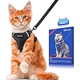 Halypet Cat Harness and Leash Set [ MAX Safety 3rd Gen ] Escape Proof Cat Harness Soft Adjustable Cat Leash Breathable Comfor