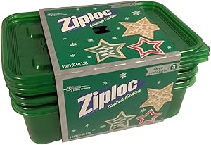 Ziploc Limited Edition Holiday Colored Storage Containers with Lids (Large Rectangle, Green)
