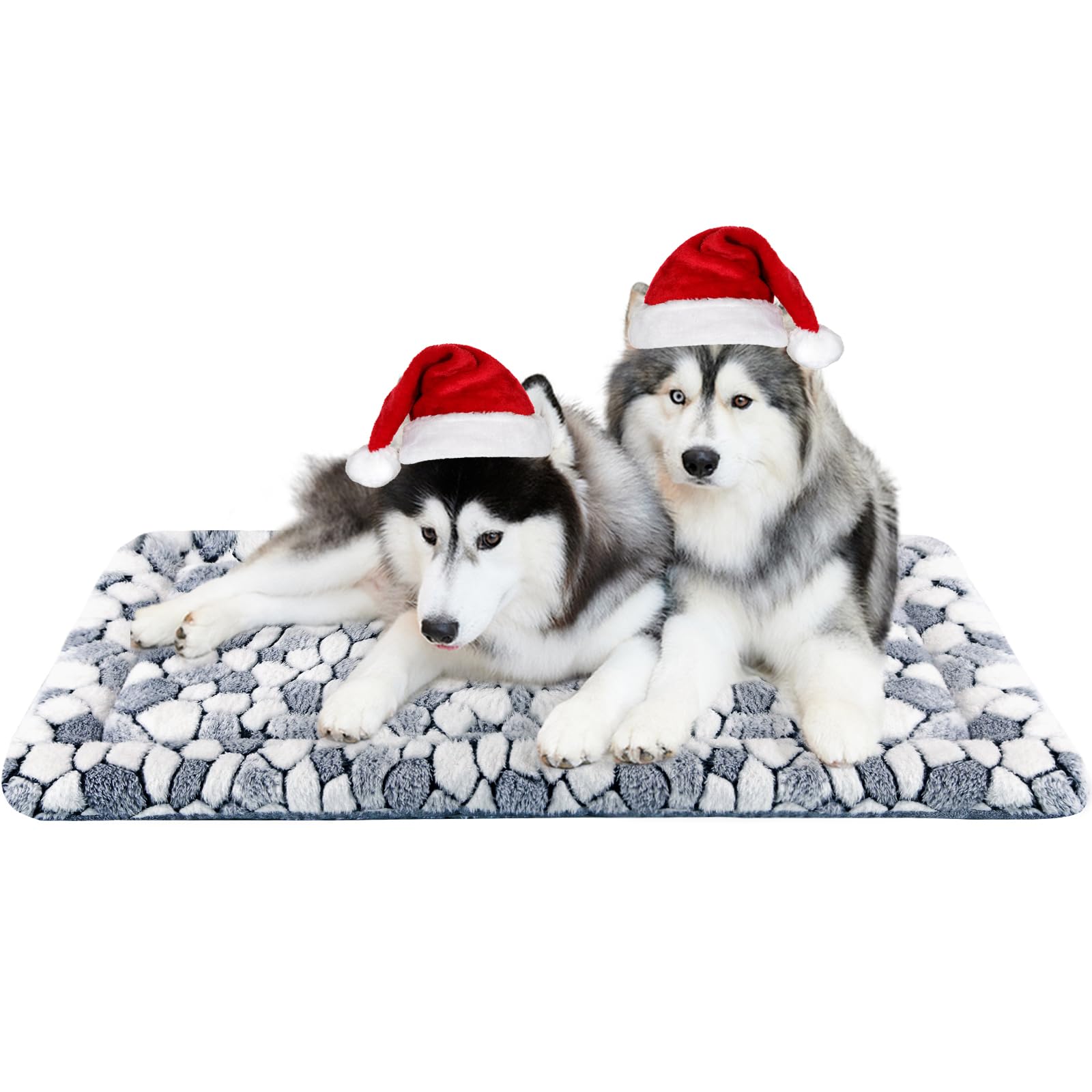 VANKEAN Stylish Dog Crate Pad Bed Mat Reversible (Cool & Warm), Soft Pet Sleeping Mat Dog Bed for Crate Suitable for Small to XX-Large Dogs and Cats, Machine Washable Crate Beds,Grey Stone Pattern