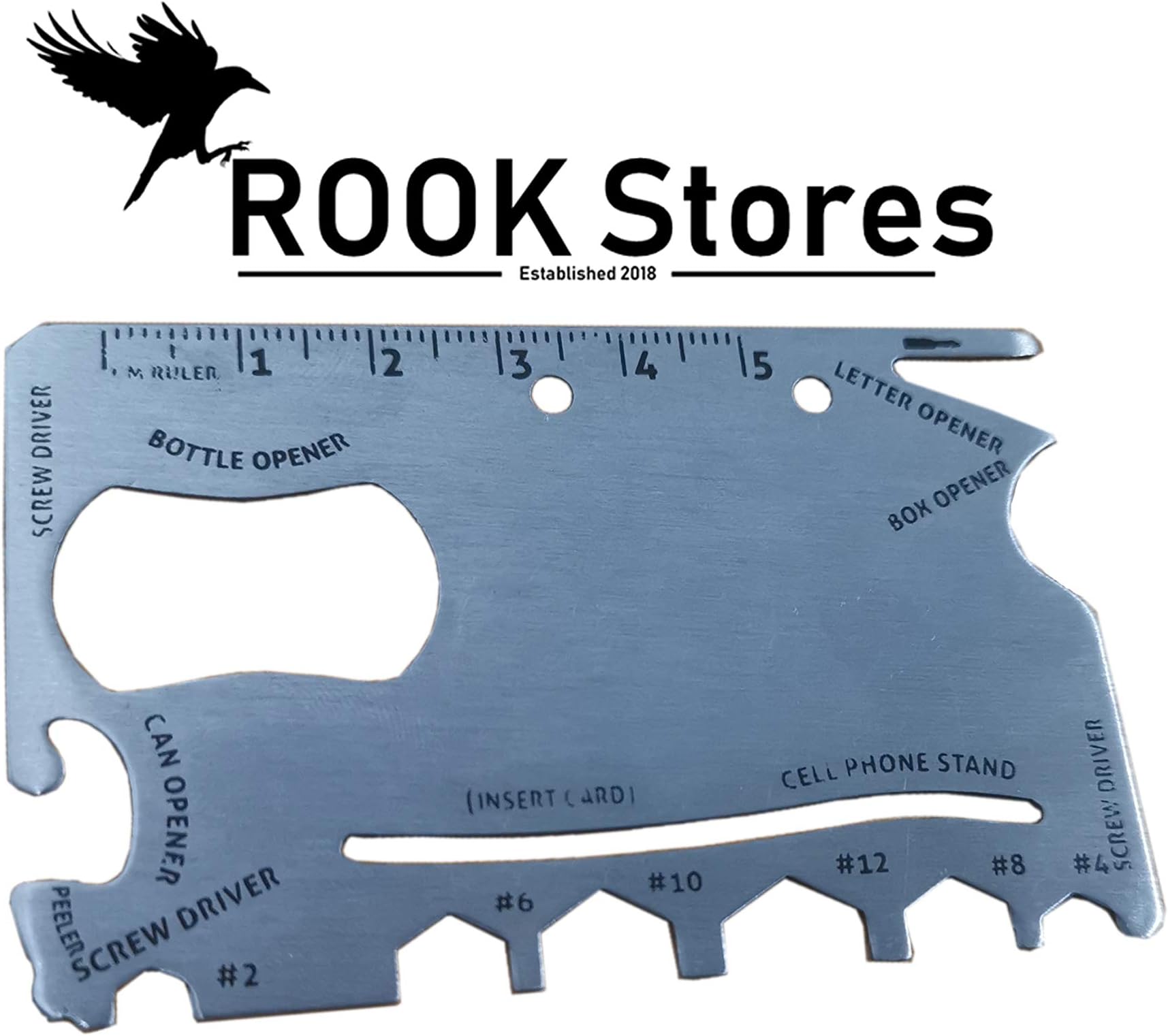 Novelty Survival 18 in 1 Pocket Gadget Multi Tool. Handy Tool for Camping and The Outdoors. Perfect Fathers Day Gift.