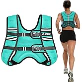 KUKZO Weighted Vest Woman, 6/8/12/16/20/25/30 Lb Unisex Reflective Strength Training Weight Vest For Running, Jogging, Cardio & Workouts