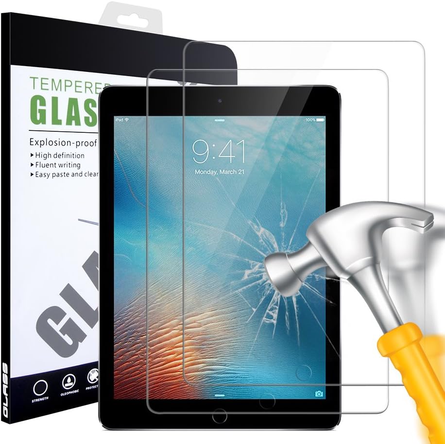 iPad 2 3 4 Screen Protector, iPad 2nd 3rd 4th Gen Generation Glass Screen Protector, 2 Pack AndHot HD Clear Tempered Glass Screen Protector Film for Apple iPad 2 iPad 3 iPad 4 (Oldest Models)