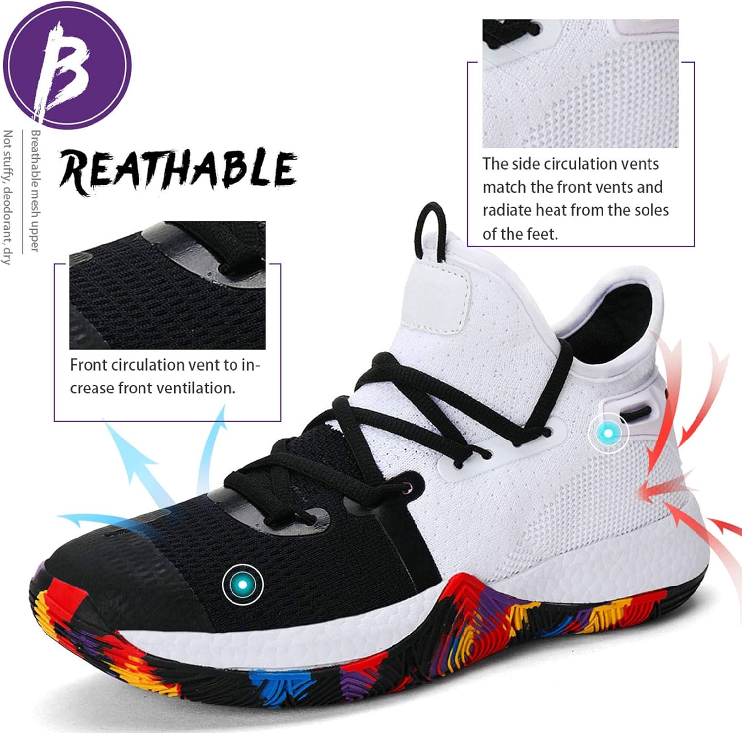  | ASHION Big/Youth Kids' Cool Basketball Shoe Sports Trainers | Basketball