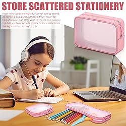 Weewooday 4 Pcs Mesh Makeup Bag Mesh Cosmetic Bag