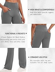 VOOVEEYA Yoga Pants Women with Pockets, Straight