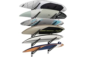 Neorexon 2/3/4/6 Board Horizontal Surfboard Rack, Adjustable Surfboard Wall Mount Display, Surfboard Wall Rack Board Storage Mount System at Home and Garage