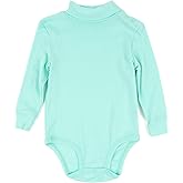 Leveret Long Sleeve Baby Boys Girls Bodysuit Turtleneck 100% Cotton (Size 6 Months-2 Toddler)